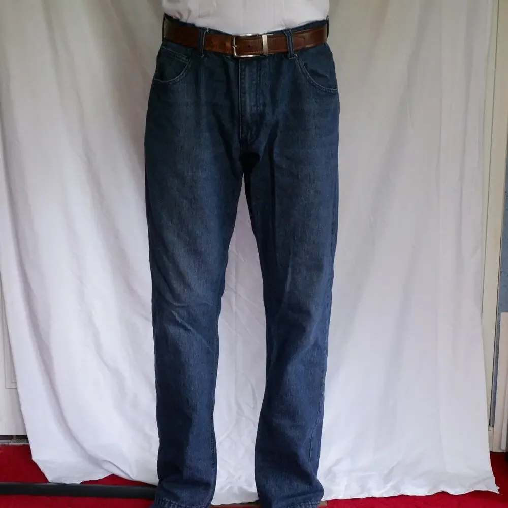 Beverly Hills Polo Club Men's 36x32 Dark Wash Jeans 100% Cotton Straight Leg